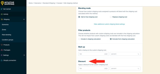 IS HS Shipping Methods - Optional Settings Custom Shipping Blending Discount