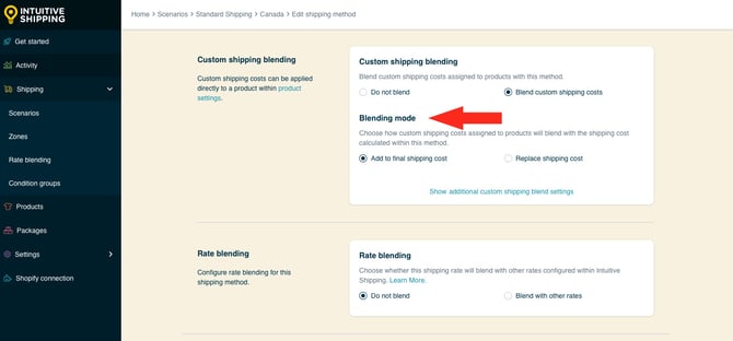 IS HS Shipping Methods - Optional Settings Custom Shipping Blending Mode