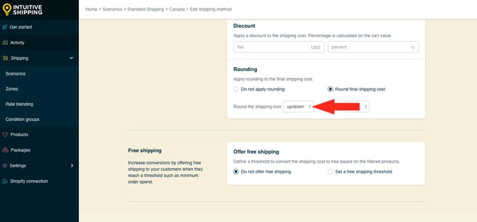 IS HS Shipping Methods - Optional Settings Rounding Direction