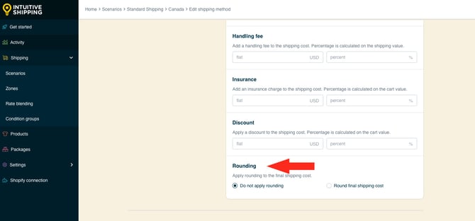 IS HS Shipping Methods - Optional Settings Rounding