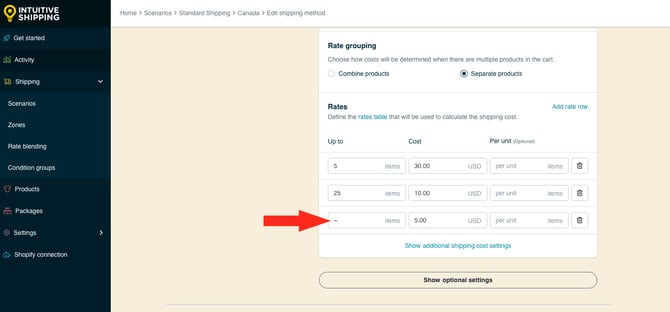 IS HS Shipping Methods - Rate Table Example with Tilde