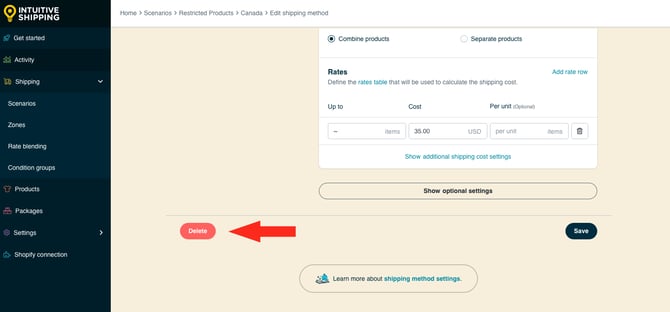 IS HS Shipping Methods - Restricted Shipping - Delete Expedited Method