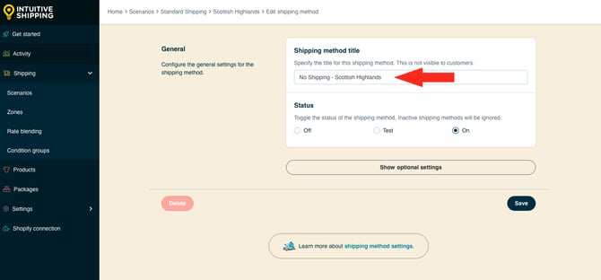 IS HS Shipping Methods - Subzone Restricted Shipping - Edit No Shipping Method Title