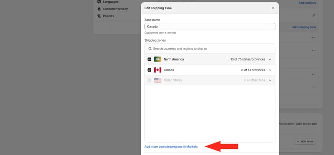 IS HS Shopify - Add More Markets