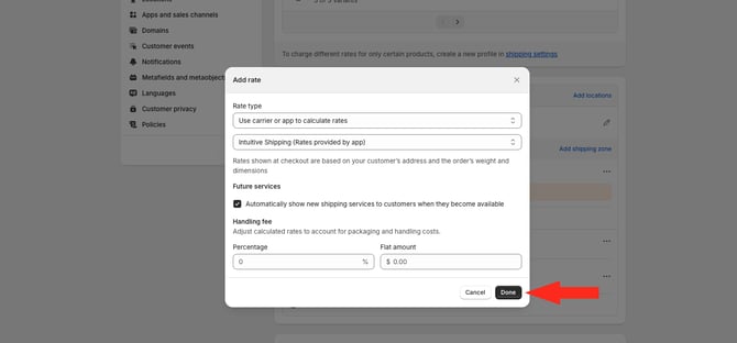 IS HS Shopify - Add Rate Done