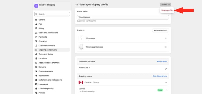 IS HS Shopify - Delete Custom Profile