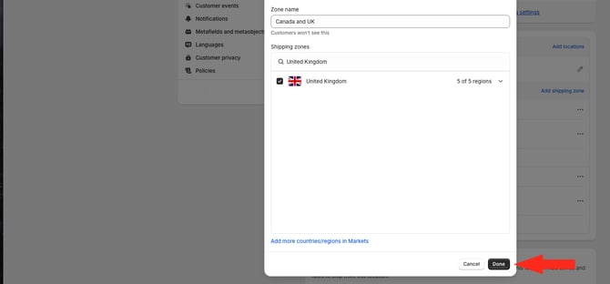 IS HS Shopify - Edit Zone - Done Button