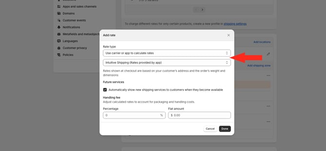 IS HS Shopify - Rate Type Intuitive Shipping