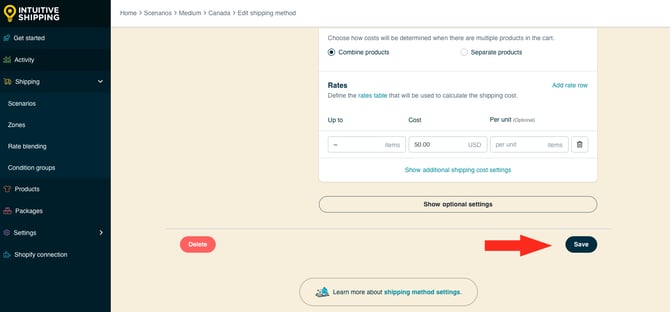 IS HS Tiered Shipping Method -  Save Medium