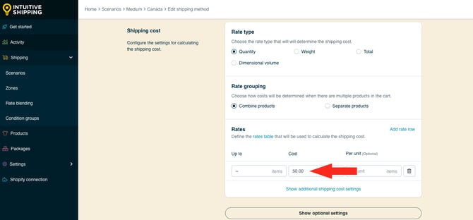 IS HS Tiered Shipping Method - Cost 50