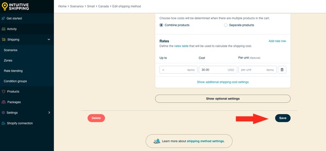 IS HS Tiered Shipping Method - Save Small