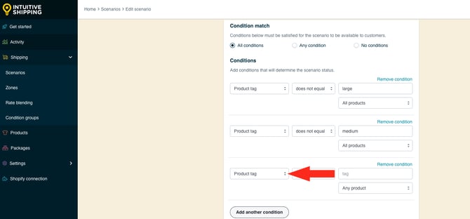 IS HS Tiered Shipping Method - Small - Add Third Condition Type Product Tag