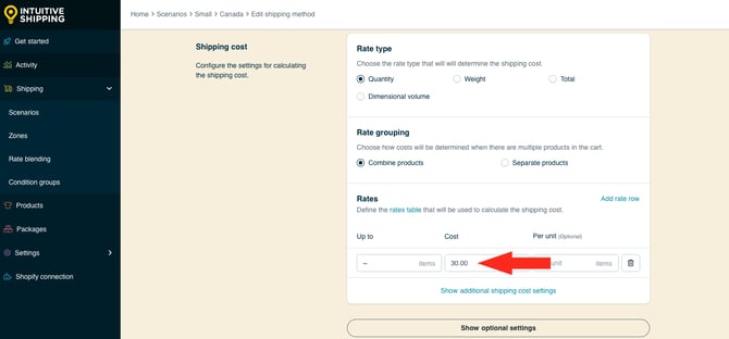 IS HS Tiered Shipping Method - Small - Cost 30
