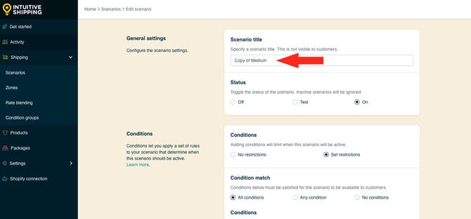 IS HS Tiered Shipping Method - Small - Edit Scenario Title