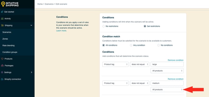 IS HS Tiered Shipping Method - Small - Second Condition Additional Product Setting All Products