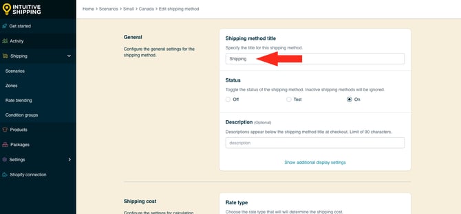 IS HS Tiered Shipping Method - Small - Shipping Method Title