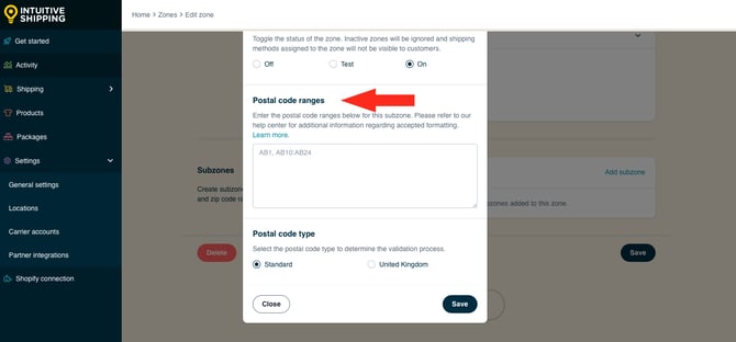IS HS Zones - Subzones - Add Postal Code Ranges