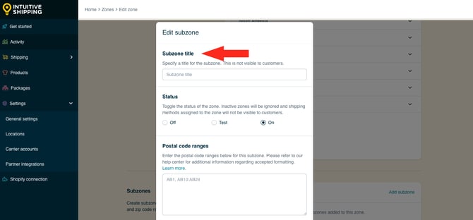 IS HS Zones - Subzones - Edit Subzone Title