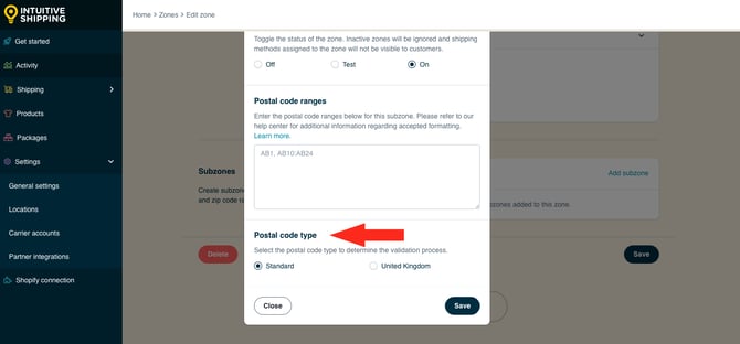 IS HS Zones - Subzones - Select Postal Code Type