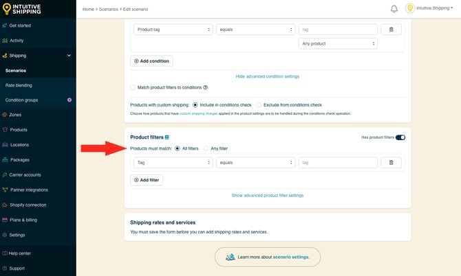 IS -  Scenarios - Filter Match