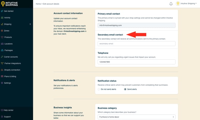 IS - Account - Edit Secondary Email Contact