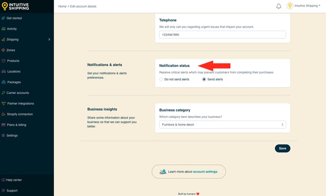 IS - Account - Notification Status
