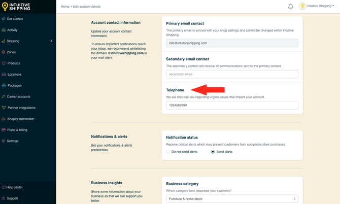 IS - Account - Telephone