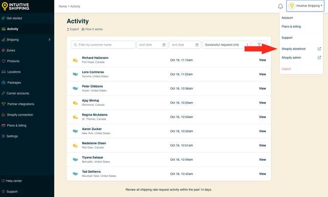 IS - Activity - Account Shopify Storefront