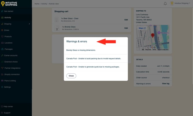 IS - Activity - Warnings and Errors