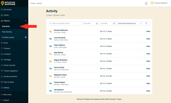 IS - Activity Menu -  Scenarios