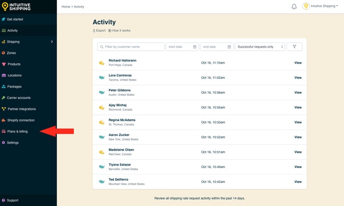 IS - Activity Menu - Plans and Billing