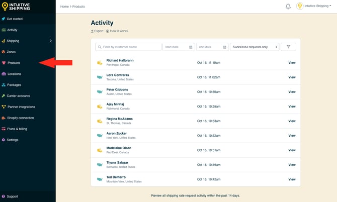 IS - Activity Menu - Products