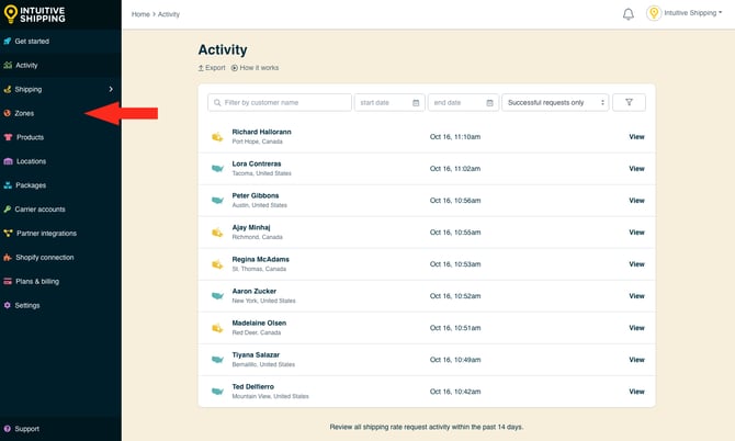 IS - Activity Menu - Zones