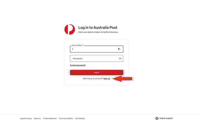 IS - Aus Post - Sign Up