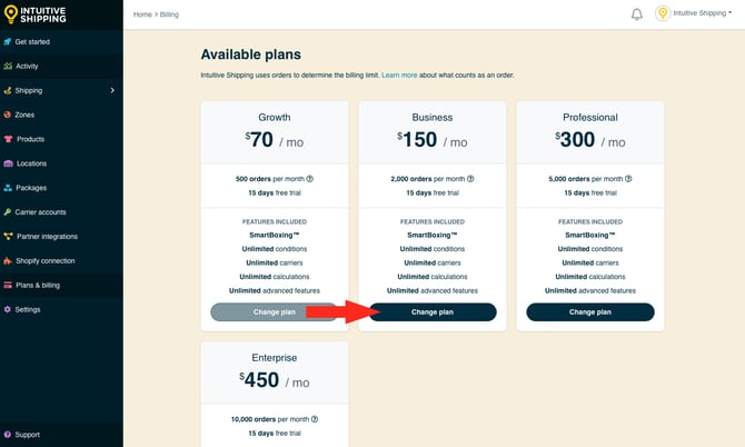 IS - Billing - Change Plan