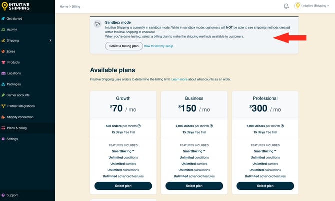 IS - Billing - Sandbox Mode