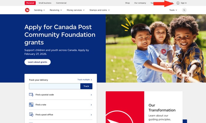 IS - Canada Post- Sign In