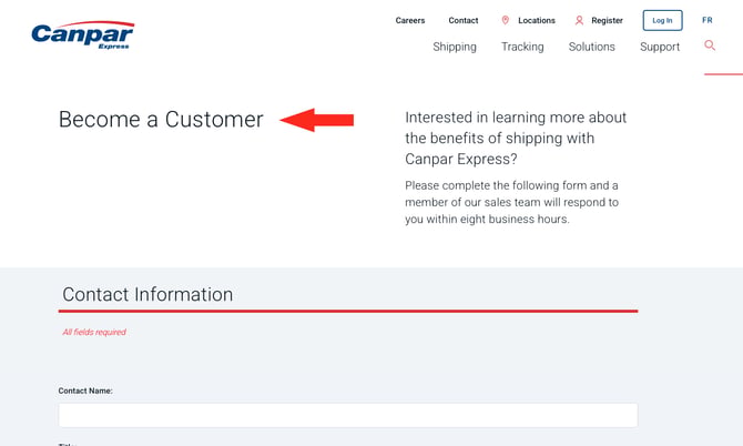 IS - Canpar - Become A Customer