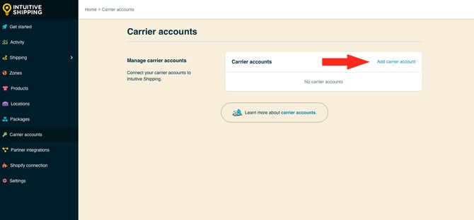 IS - Carrier Accounts - Add Carrier Account