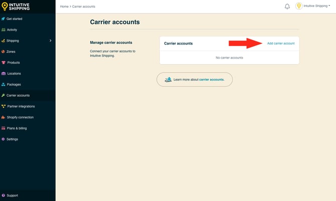 IS - Carrier Accounts - Add Carrier