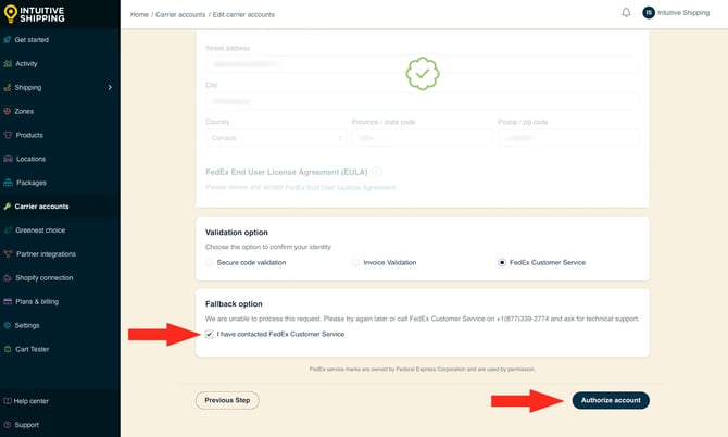 IS - Carrier Accounts - Authorize Account-2