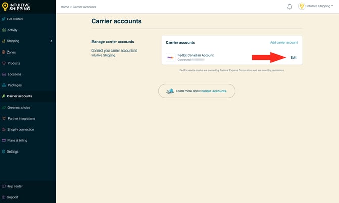 IS - Carrier Accounts - Edit FedEx Disconnected-5