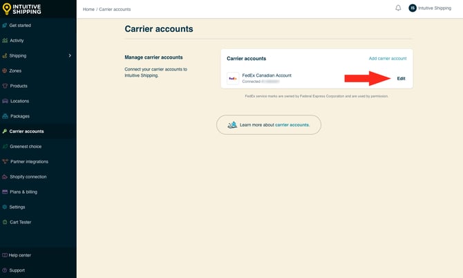 IS - Carrier Accounts - Edit FedEx Disconnected-7
