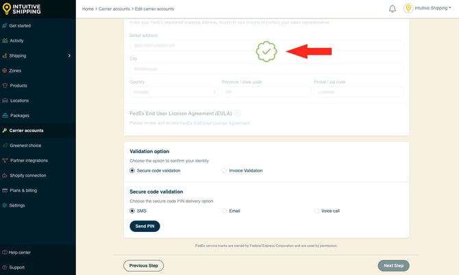 IS - Carrier Accounts - FedEx Address Validation-2