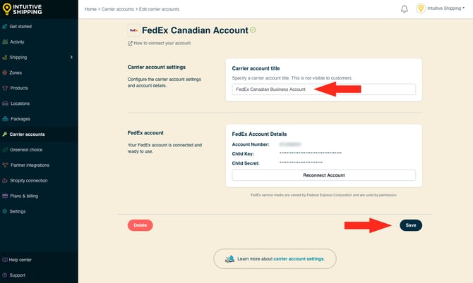 IS - Carrier Accounts - FedEx Change Account Title-2
