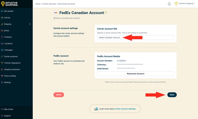IS - Carrier Accounts - FedEx Change Account Title