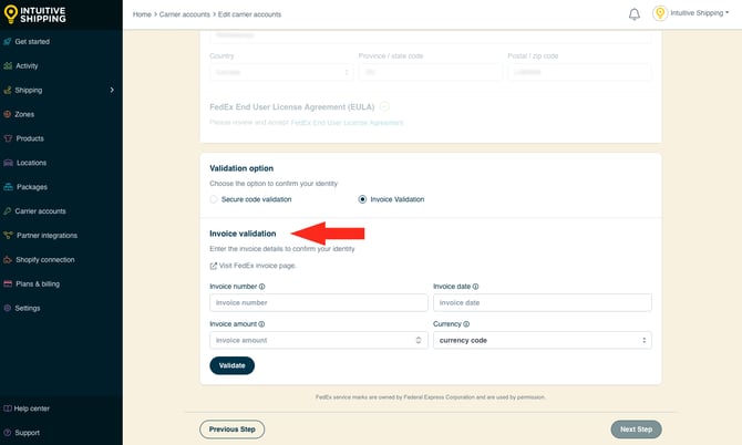 IS - Carrier Accounts - FedEx Invoice Validation