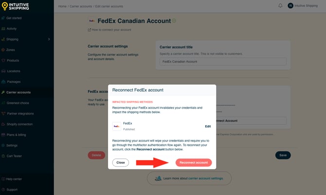 IS - Carrier Accounts - Reconnect Button-2