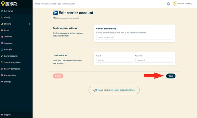IS - Carrier Accounts - USPS Legacy Account Save