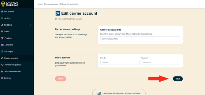 IS - Carrier Accounts - USPS Save
